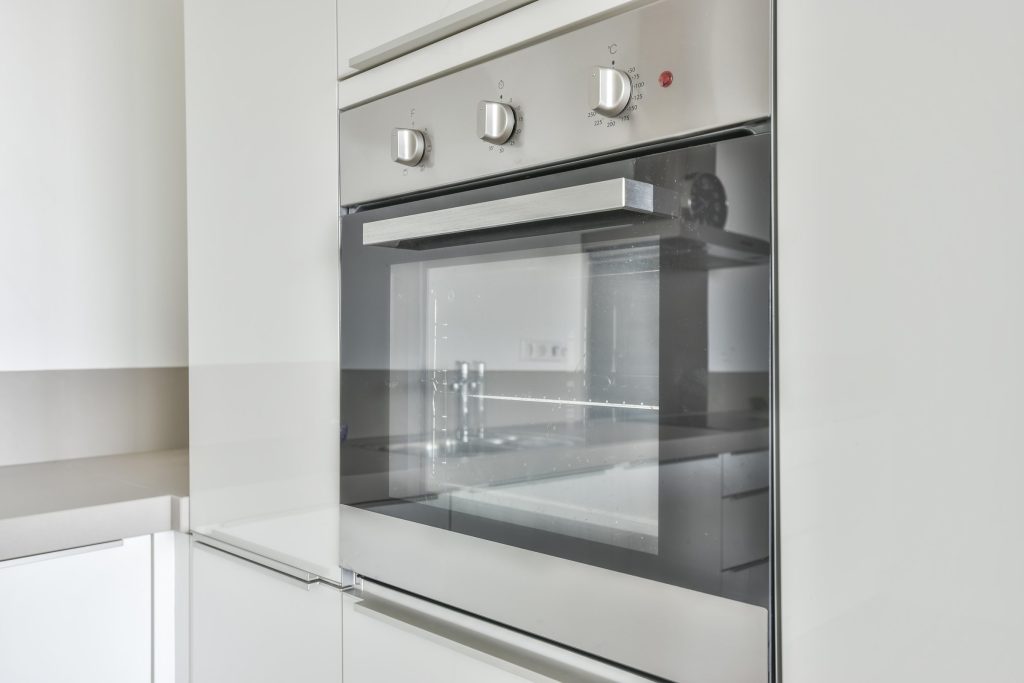 Close up of oven.
