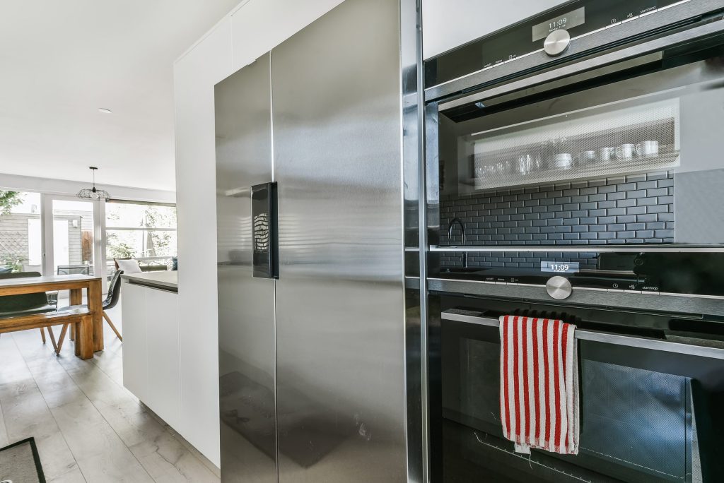 An oven in a modern kitchen interior.