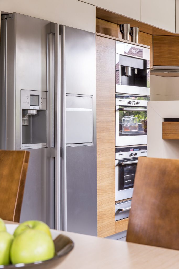 An oven in a modern kitchen interior.