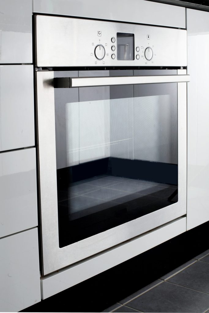 Stainless steel oven built.